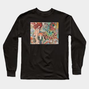 Super mushroom skull trip out Long Sleeve T-Shirt